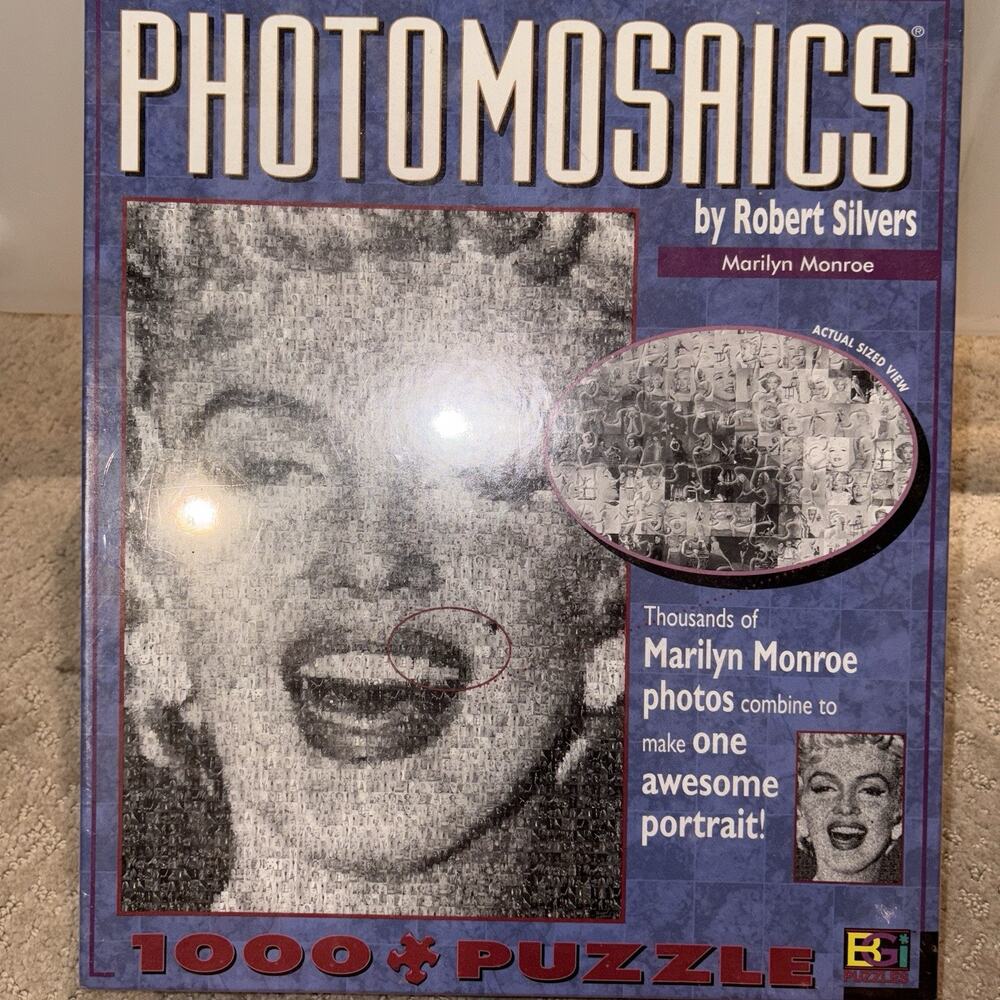 Marilyn Monroe Photomosaics 1000 Piece Jigsaw Puzzle by Robert Silvers NEW